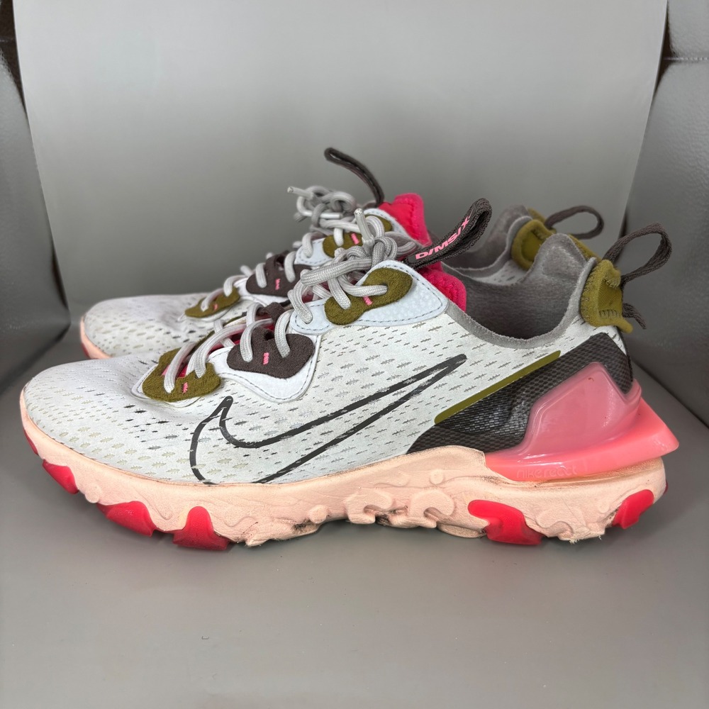 Nike React Vision DMSX Summit White Pink Womens Running Shoes CI7523102 Size 8.5 - Picture 3 of 7